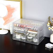 plastic desk makeup drawer storage box