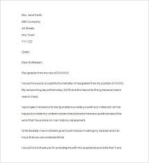 Resignation Notice Template 17 Free Samples Examples Format