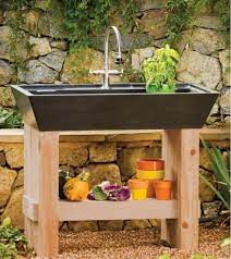 Gardening is always fun, exciting, and well use of spare time. Salus Perfect Potting Sink By Stone Forest Garden Sink Outdoor Sinks Garden Sinks