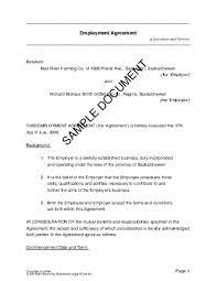 employment agreement canada legal