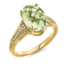 green amethyst and diamond ring