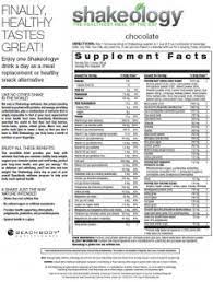 shakeology nutrition facts the