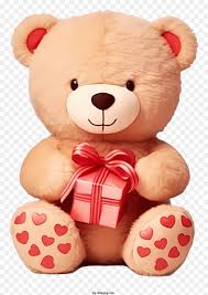 teddy bear with s holding a gift