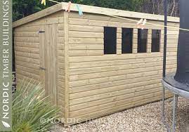 Pressure Treated Nordic Pent Shed 19mm