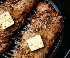 air fryer sirloin steaks with garlic