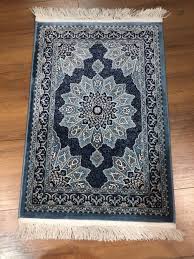 silk prayer rug 50x70 blue area