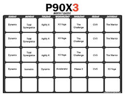 P90x3 Workout Calendar Print A Workout Calendar