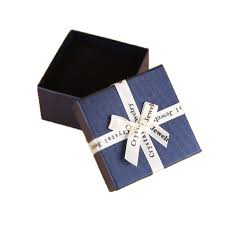 jewellery gift box square with loop blue