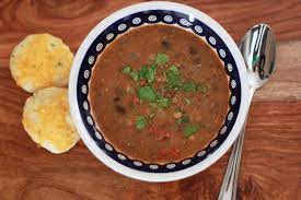 smokey black bean and lentil soup gf