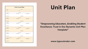 free printable unit plan templates