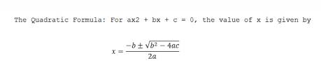 Solving A Quadratic Equation By Using