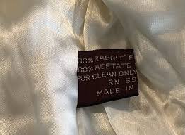 Rabbit Fur Coat Jacket Ivory White Made