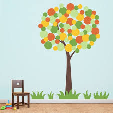 Polka Dot Tree Wall Decal With Grass