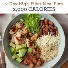 High fiber foods include beans, lentils, avocados, chia seeds, acorn squash, green peas, collard greens, broccoli, oranges, and sweet potato. 7 Day High Fiber Meal Plan 1 500 Calories Eatingwell