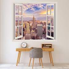 New York 3d Window Wall Sticker