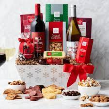 holly jolly holiday wine gift basket