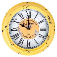 antique yellow metal wall clock hobby