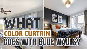 what color curtain goes with blue walls