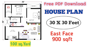 30 x 30 east facing house plan 900