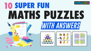 10 free maths puzzles with answers for