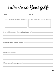 all about me printable worksheets 50