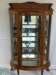 1900 1950 curved glass china cabinet