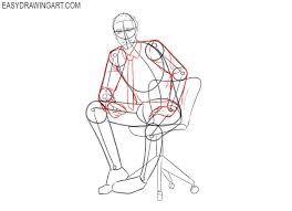 how to draw a sitting person easy