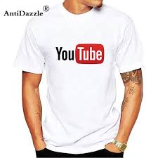 Antidazzle 100 Cotton Jersey Tee Shirt Men Youtube Logo Man