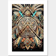 Abstract Aztec Tribal Posters And
