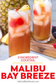 Looking for an easy summer cocktail? Malibu Bay Breeze Cocktail Yellowblissroad Com