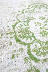 green and gray cotton vine rug