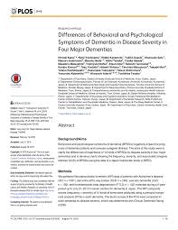 Pdf Differences Of Behavioral And Psychological Symptoms Of
