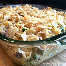 Stir tuna, cooked noodles, cream of mushroom soup and a few other pantry items in a baking dish, sprinkle with buttered bread crumbs.try it with cream of celery, and slivered almonds on top. The Best Old Fashioned Tuna Noodle Casserole Sweet Little Bluebird