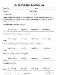 Best Photos Of Phone Interview Form Template Interview