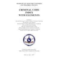 Criminal Code Index With Elements Stacks Idaho