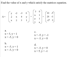 Find The Value Of X And Y Which Satisfy