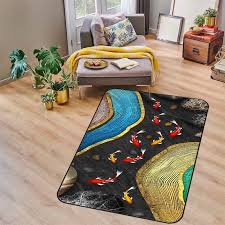 3d energetic fish floor rug red koi