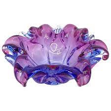Murano Art Glass Bowl Catchall Purple