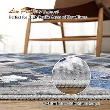 washable runner rug 2x6 grey blue