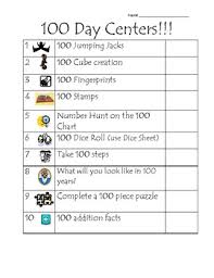 100th Day Of School Station Ideas