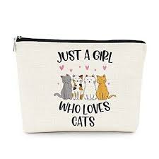 loves cats cute kitty cat makeup bag