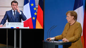 French president emmanuel macron and german chancellor angela merkel said on monday that they expected the us and danish governments to . Russland Streit Uberschattet Merkel Macron Videoschalte Br24