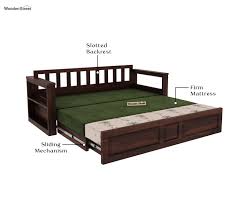 riota sheesham wood sofa bed with