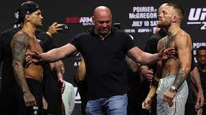 Conor mcgregor and dustin poirier came face to face ahead of ufc 264 poirier, 32, knocked out mcgregor, also 32, on fight island earlier this year mcgregor attempted to kick poirier when they squared off on thursday night R5qsn1mv7ae8lm