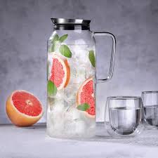 ecooe glass water carafe 2 litre water