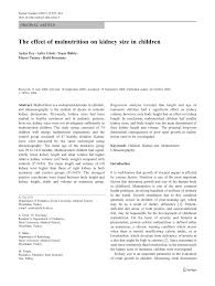 Pdf The Effect Of Malnutrition On Kidney Size In Children