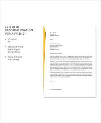 Sample Recommendation Letter For A Friend 6 Examples In