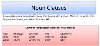 Noun clauses come after the words such as how, that, what, whatever, when, where, whether, which, whichever, who, whoever, whom, whomever, and why. Noun Clauses Grammar Quiz Quizizz
