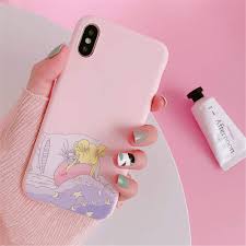 for iPhone 11 Pro Max Case Cover, Japan Anime Sailor Moon Case Cute Pink  Cartoon Protective Silicone Soft Phone Case Back Cover for iPhone Xs Max XR  6S 7 8 Plus (for