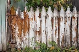 Old Rustic Wooden Fence With Ling